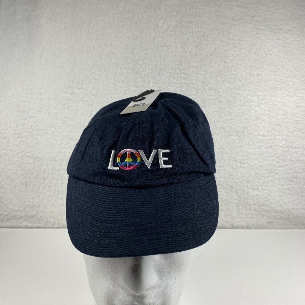 BP. Baseball Cap Hat Unisex One Size Navy Blue Love Embroidered Adjustable 6201